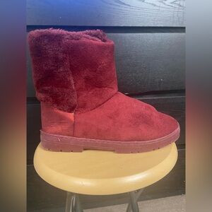 Warm Red Suede Boots